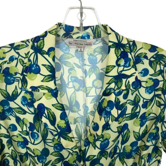 Womens Size Small J. Peterman Cherry Fruit Button-Down Shift Dress with Pockets - Picture 3 of 7
